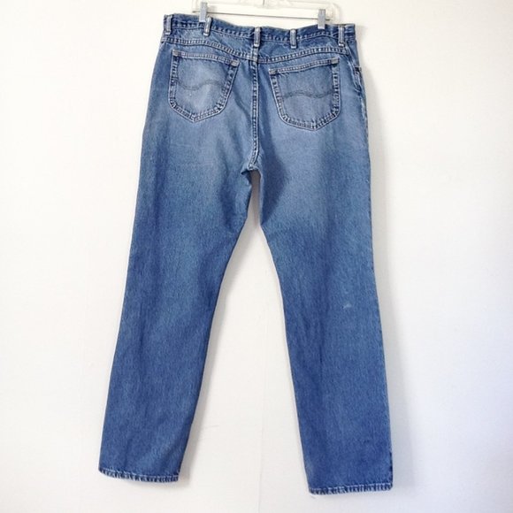 Vintage Lee Jeans Distressed Straight Leg 38 / 34 - Picture 6 of 16